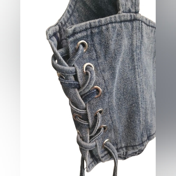 Altar'd State Denim Blue Corset Top - Picture 3 of 4